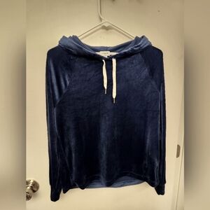 J. Crew Factory Velour Hoodie Antique Blue size Small